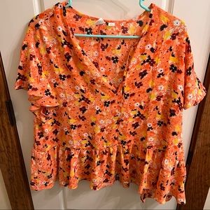 orange floral top
